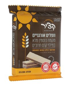 וופלים אורגנים במילוי קרם חרובים