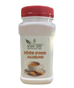 ממתיק אלולוז – טבעי, טעים וללא קלוריות 🍃 ממתיק אלולוז (Allulose) הוא אחד הממתיקים החדשניים והבריאים ביותר בעולם! נמצא באופן טבעי בפירות כמו תאנים, צימוקים וג’ק פרי – וטעמו כמעט זהה לסוכר, רק בלי הקלוריות ובלי השפעה על רמות הסוכר בדם. ✔ מתאים לסוכרתיים ולטבעונים ✔ מושלם לקפה, תה, אפייה ובישול ✔ לא משאיר טעם לוואי ✔ ללא גלוטן וללא חומרים מלאכותיים ✔ כשר פרווה בהשגחת רבנות חבל מודיעין ובאישור בד״ץ בלז תכולה: 400 גרם עם אלולוז – נהנים מהמתוק, שומרים על הבריאות 💚
